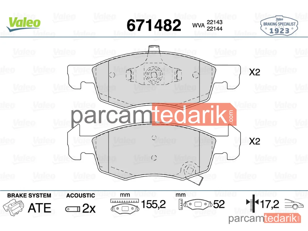 671482 | Fren Balatası — Opel Corsa E